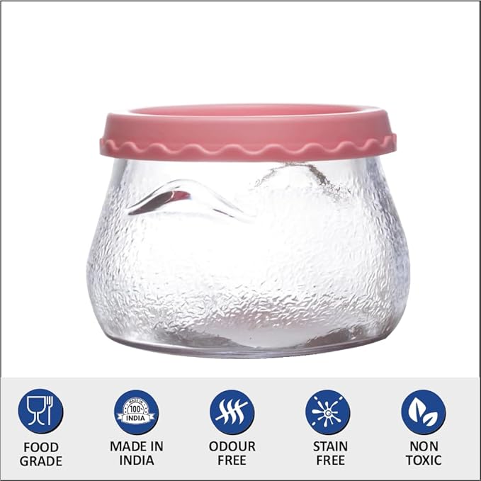 Yera Glass Handi Jar with Plastic Lid - 410ml | Ideal for Pickles | Elegant and Practical Kitchen Storage Solution