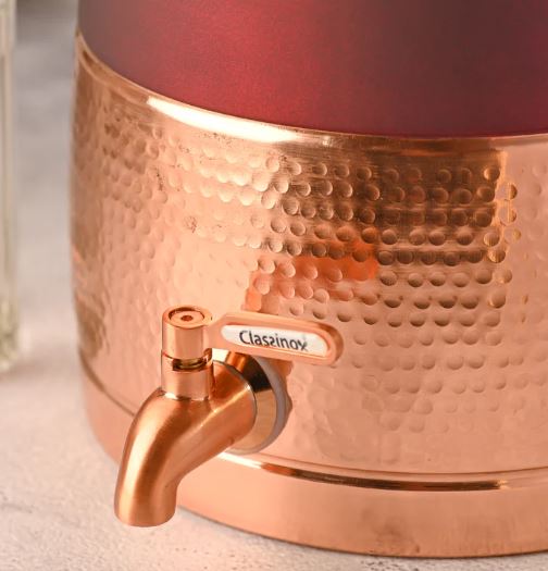 Copper Half Hammered Water Dispenser – Premium (10 liter)