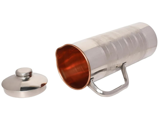 Copper and Stainless Steel Jug Outer Stainless Steel and Inner Copper Jug 1 Liter