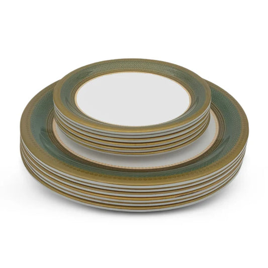 SUPERWARE | Pure Melamine | BRIDAL COLLECTION| Dinner Set - Bridal-Green | Set Of 37 Pcs. | Stain Free, Glazed Finish