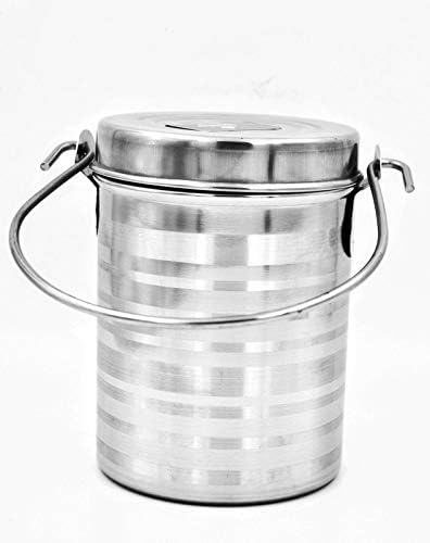 Stainless Steel Milk Oil Ghee Storage Container with Lid and handle For Kitchen