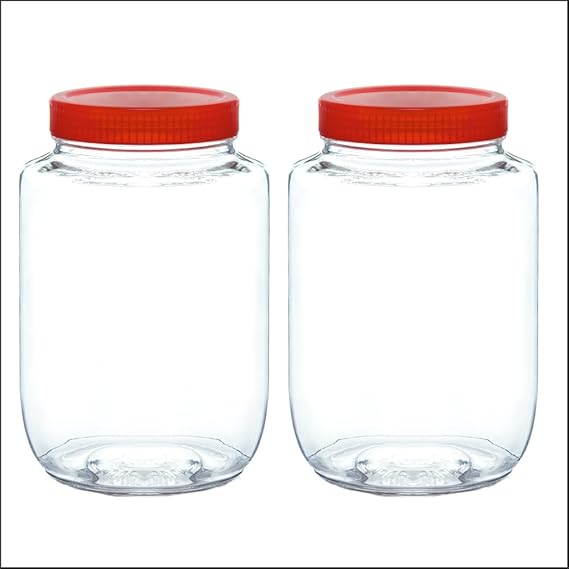 Yera Glass Aahaar Jars Storage Container, 2425 ML | Clear, Durable & Elegant Kitchen Organizer | Multipurpose Airtight Storage Jars Container for Food, Pulses, Spices, Cookies, Snacks | (Bulk Pack).