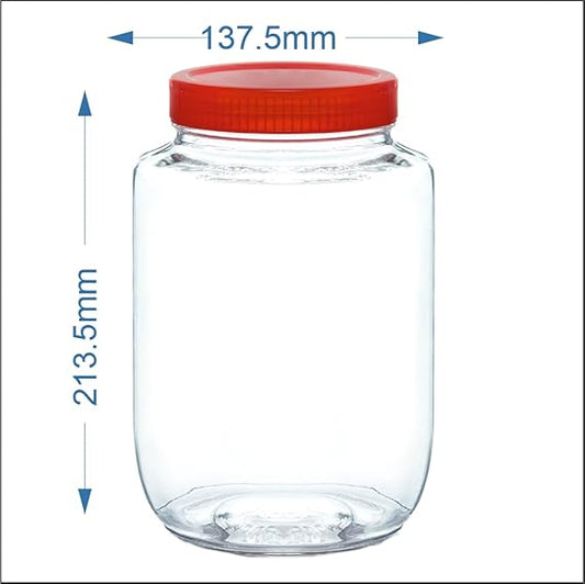 Yera Glass Aahaar Jars Storage Container, 2425 ML | Clear, Durable & Elegant Kitchen Organizer | Multipurpose Airtight Storage Jars Container for Food, Pulses, Spices, Cookies, Snacks | (Bulk Pack).