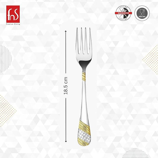 FnS Imperio Teaspoon 24 Karat Partial Gold Plating for Tea, Coffee and Spices SET OF 6