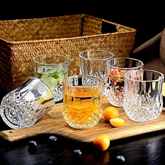 Crystal Whiskey Glasses – 200 ml Premium Bar Glasses for Bourbon, Whisky, Scotch, Cocktails & Cognac | Elegant Old Fashioned Crystal Tumblers for Home Bar & Gifting