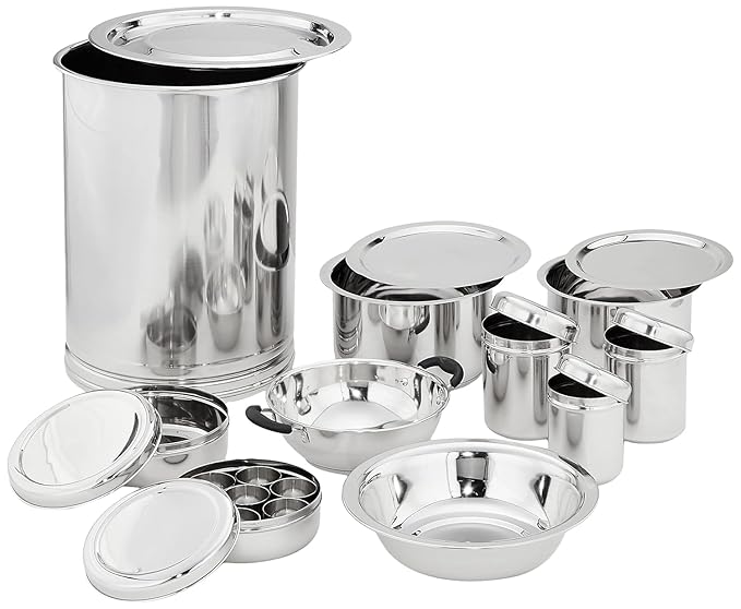 Stainless Steel 22 Gauge Diamond Touch 121 Pieces Dinner Set, Ideal Gifting Dinner Set for Special Occasions Like Anniversary, Wedding, Housewarming Party, Easy to Clean & Dishwasher Safe