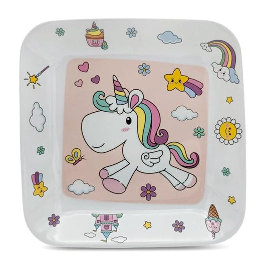 Superware Melamine Kids Sandwich Plate Set Lightweight Children Dinnerware Safe NonToxic