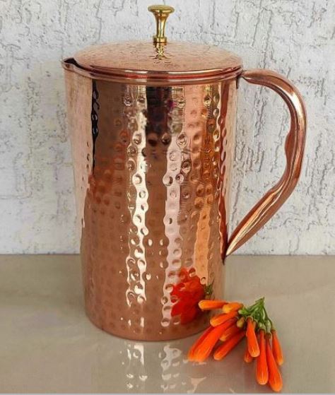 Pure Hammered Copper Jug