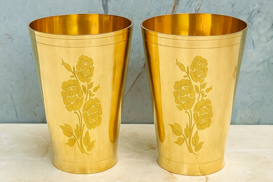 Pure Brass Handmade Water Glass, Lassi Glass, Drinkware & Serveware