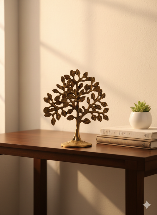 Golden Prosperity: Intricately Designed Brass (Pital) Tree