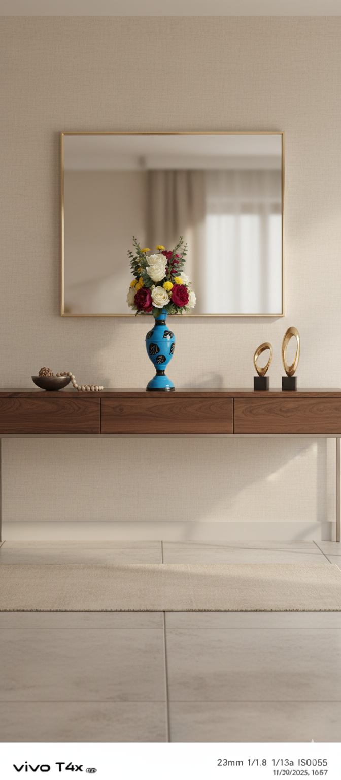 Ornate Enameled Vases (16-Inch)Deep Red (with gold accents), saturated Bright Blue, and lively Lime Green , Without flower.