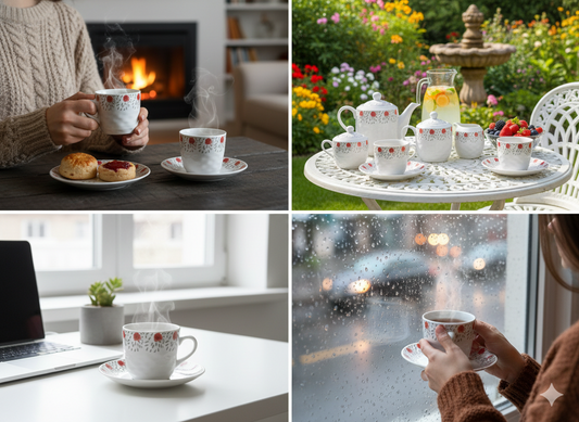 Premium 6-Piece Ceramic Cup Collection — Elegant Designs for Every Occasion