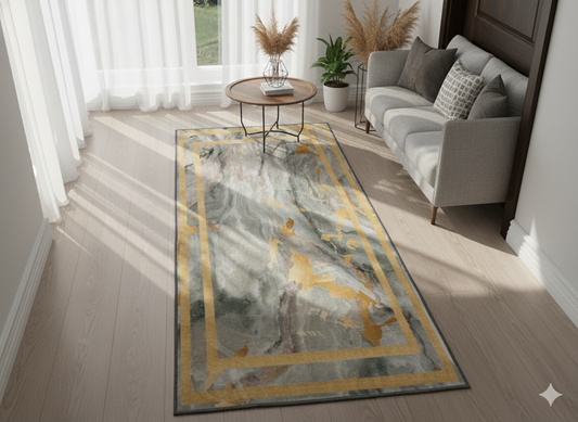 Grand Ornate Bedside Runner 2 ft. x 6 ft/ floor runner/home decor/gift/antiskid/multicolor