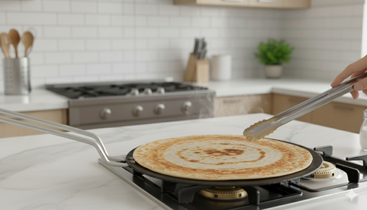 Traditional Iron Tawa with Stainless Steel Handle