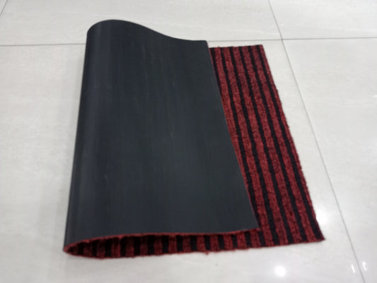 Rubber Strips Design Door Mat for Porch/Kitchen/Bathroom/Laundry Room, 16"-24" (Red)