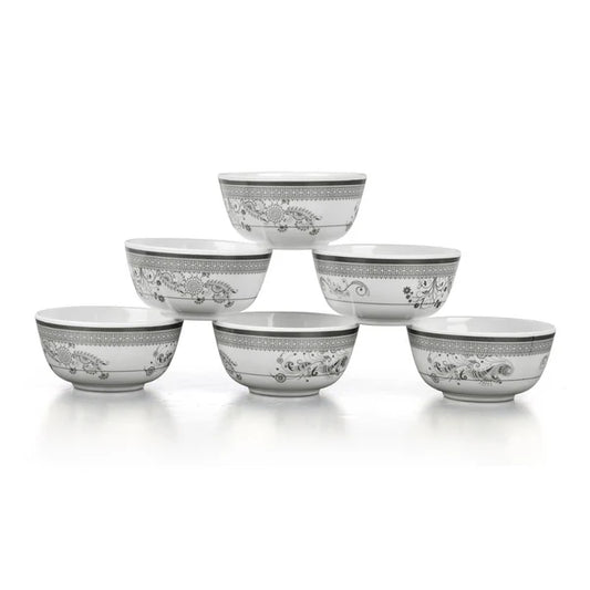 SUPERWARE | Pure Melamine | Katori - SILVER LACE (3.5") | Stain Free, Glazed Finish