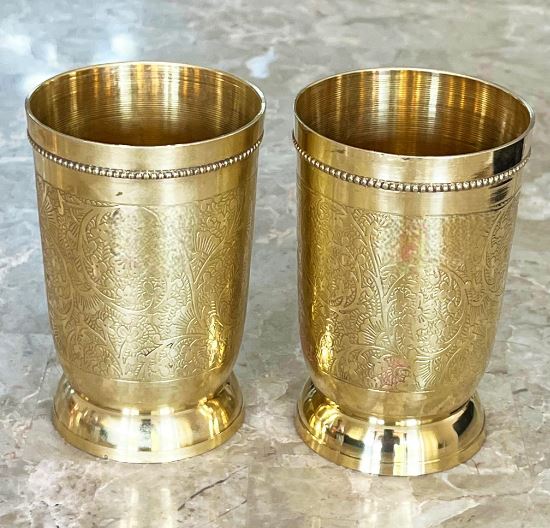 Brass Glass, Brass water glass handcrafted Capacity - 200ml