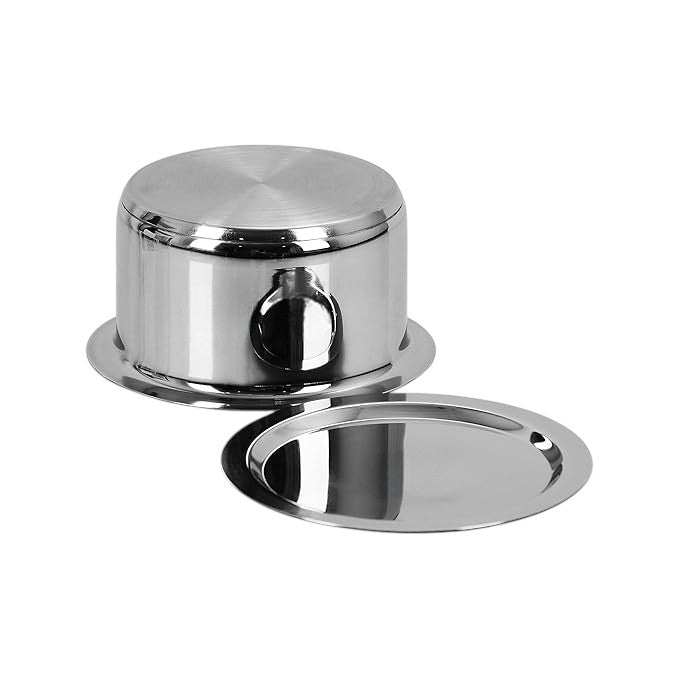 Vinod Stainless Steel 304 Grade Tope/Patila/Topiya with Lid Induction and Gas Stove Friendly, 2 Year Warranty, Silver