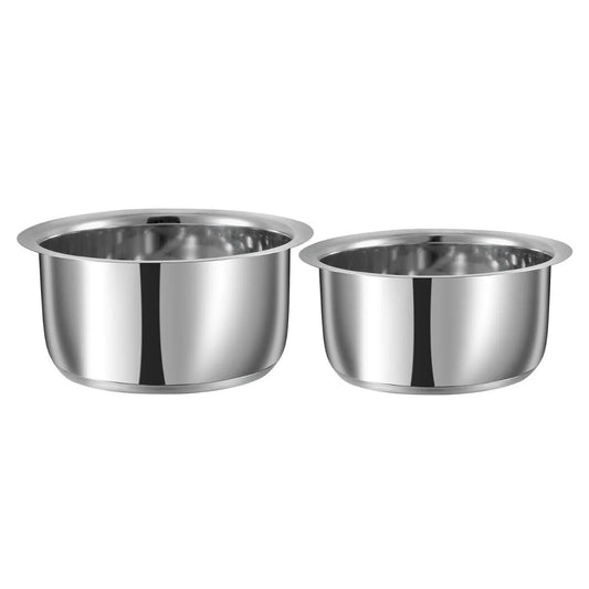 Vinod Stainless Steel 2 Piece Capsule Bottom Tope without lid -17, 18 cm