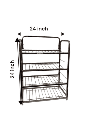 Multipurpose Stainless Steel 4-Shelf Rack (24 x 24 Inches)