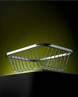 Stainless Steel Square Fruit Basket | Fruits Basket for Dining Table | Fruit & Vegetables Basket | Size - Length - 35.5cm, Width - 30.5cm, Height - 12cm
