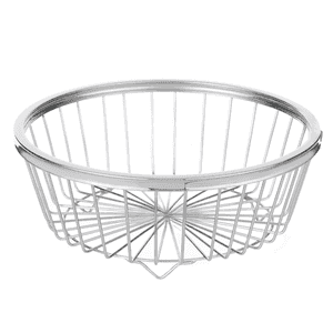 Stainless Steel Round Fruit Basket | Fruits Basket for Dining Table | Fruit & Vegetables Basket | (Diameter 31cm, Height - 14cm)
