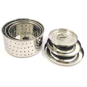 Stainless Steel Round Paneer Mould Maker with Top Press Lid