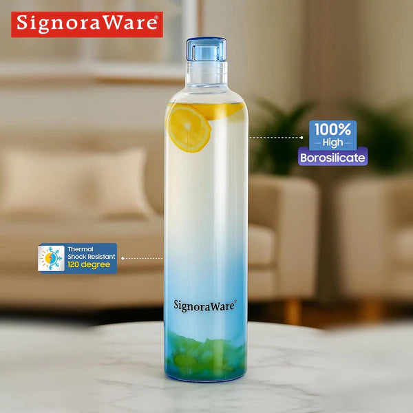 Lavender Borosilicate Glass Bottle narrow mouth 1000ml