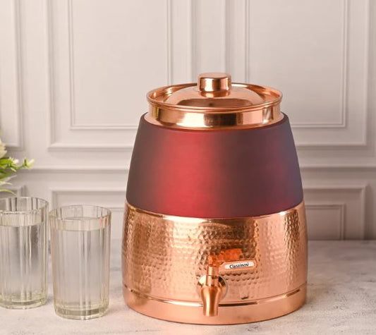 Copper Half Hammered Water Dispenser – Premium (10 liter)