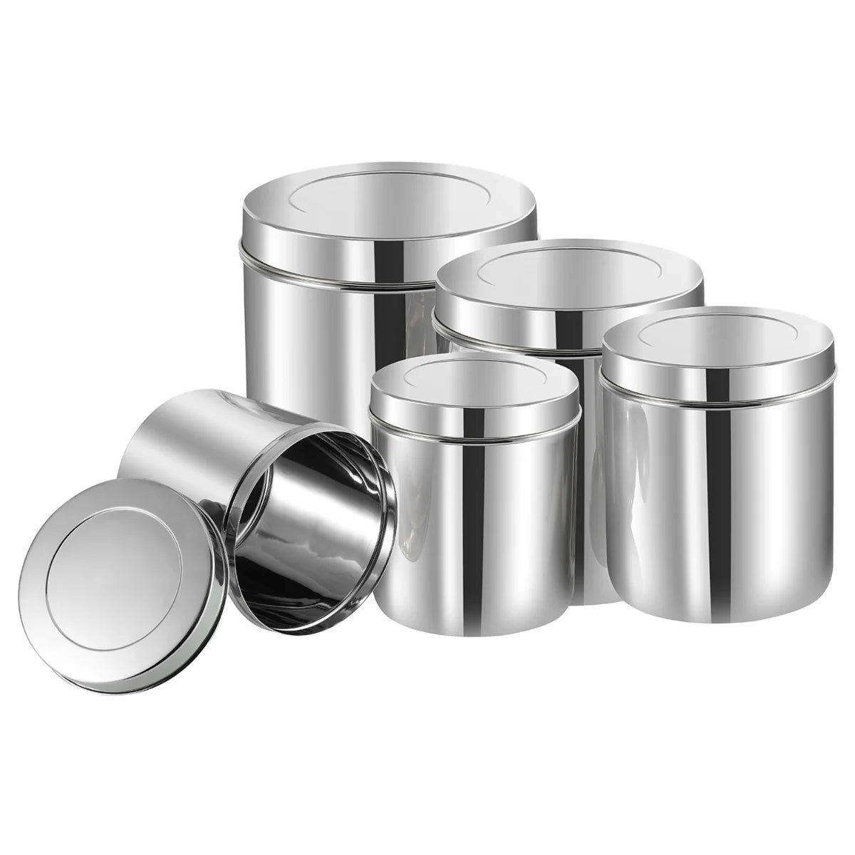 Stainless Steel Deep Dabba Set of 5- 10 X 14
