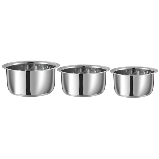 Vinod 3 Piece set Stainless Steel Capsule Bottom