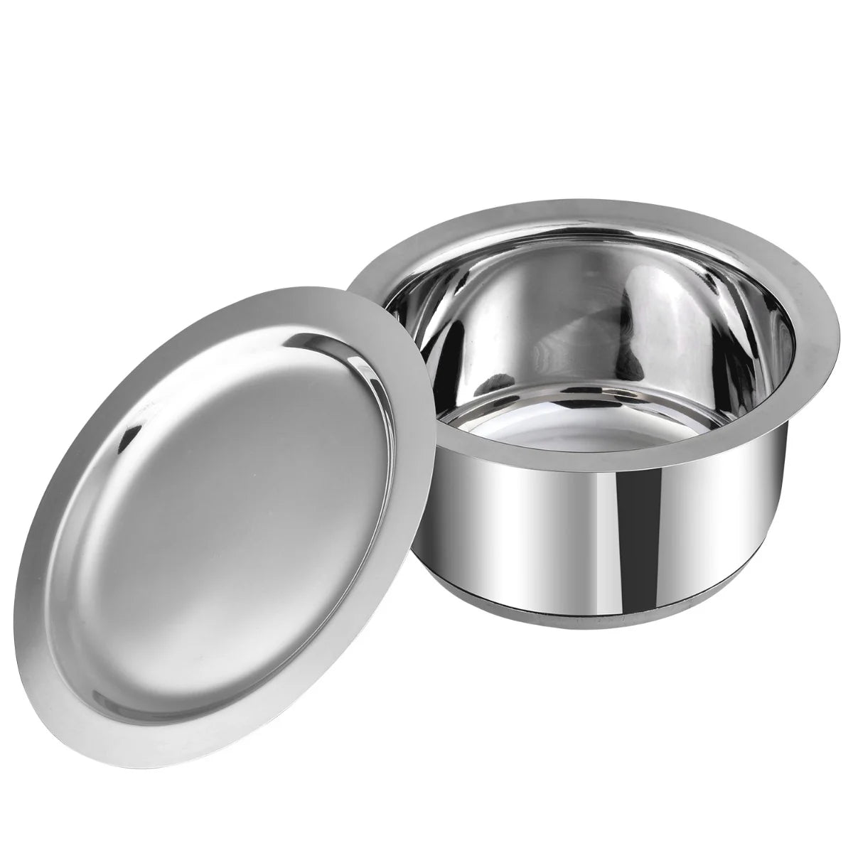 Vinod Stainless Steel, Sandwich Bottom, 3 pc Tope Set with Lids (Induction Friendly)
