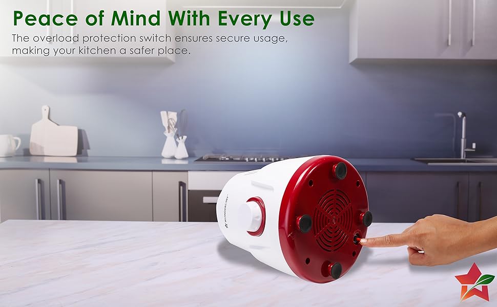 Wonderchef Robo Mixer Grinder | 3 Jars for Blending, Dry Grinding, Chutney Grinding | Low Friction | Low Noise | Conserves Power | Grind Masalas, Nuts, Coconut to Fruits/Vegetables 500 Watt White