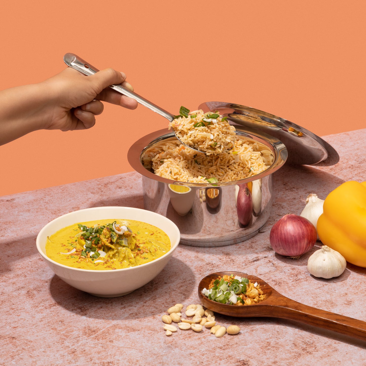 Vinod Stainless Steel, Sandwich Bottom, 3 pc Tope Set with Lids (Induction Friendly)