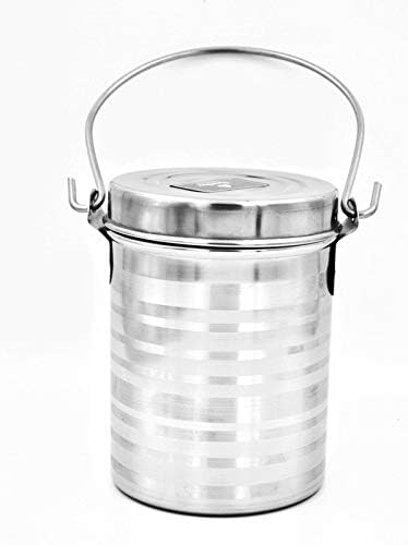 Stainless Steel Milk Oil Ghee Storage Container with Lid and handle For Kitchen