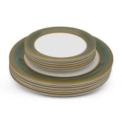 SUPERWARE | Pure Melamine | BRIDAL COLLECTION| Dinner Set - Bridal-Green | Set Of 37 Pcs. | Stain Free, Glazed Finish