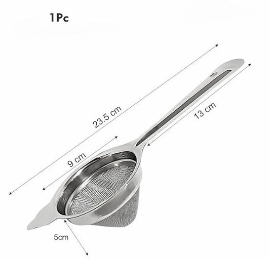Tea Strainer/Chai Chhalni/Coffee Strainer/Tea Filter/Juice and Oil Filter with Wire Handle and Stainless Steel - Set of 2