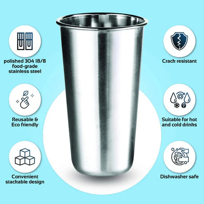 Tumbler (Steel) 420 ml. |Drinking Cup | Reusable Travel Tumbler With Leakproof Lid | To-Go Drink Cups for Juice, Smoothie, Iced Coffee, Milkshake, Cold Drinks & Snacks