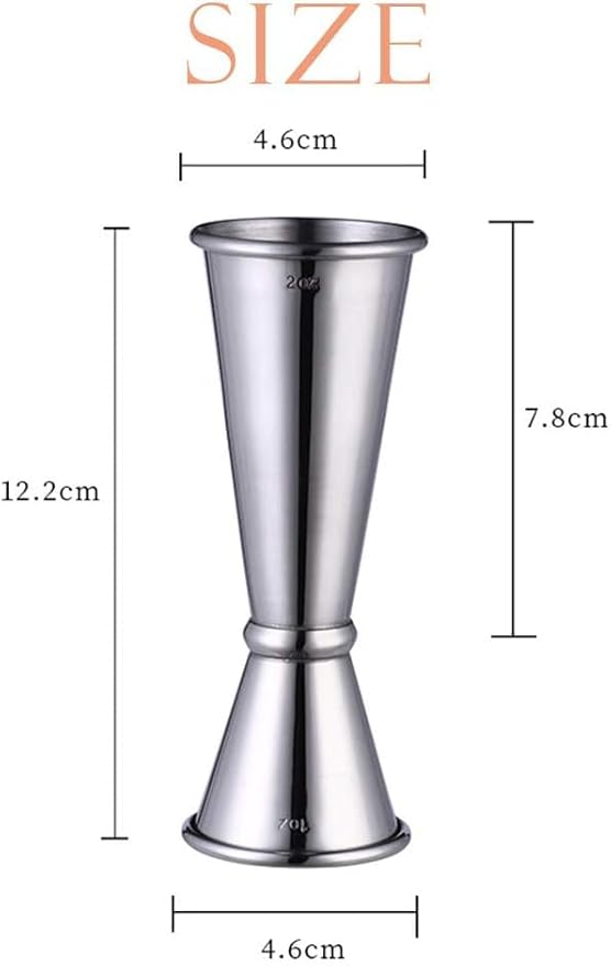 Peg Measurer with Ring | Stainless Steel Double Side Cocktail Jigger | Bar Peg Measuring Cup 30 60 ml | Peg Measure for Whiskey Rum Vodka Liquor | 60ml Peg Measure Bartender Bar Tool