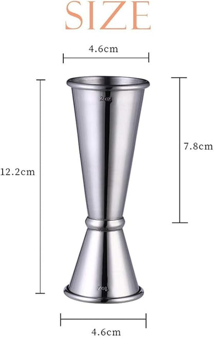 Peg Measurer with Ring | Stainless Steel Double Side Cocktail Jigger | Bar Peg Measuring Cup 30 60 ml | Peg Measure for Whiskey Rum Vodka Liquor | 60ml Peg Measure Bartender Bar Tool