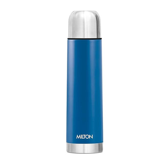 Milton Flip Lid 1000 Thermosteel Water Bottle 1 LTR, 24 Hr Hot and Cold I Leak Proof Lid, ISI Certified I Vacuum Insulated I for Office, Gym, School I Silver