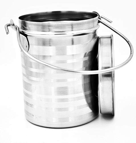 Stainless Steel Milk Oil Ghee Storage Container with Lid and handle For Kitchen
