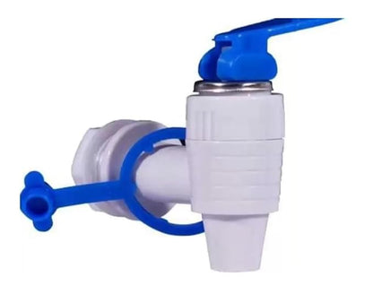 Water Dispenser Tap with Push Lock, White and Blue