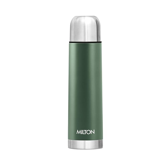 Milton Eco-Flip 500 Thermosteel Water Bottle 500ml, 24 Hr Hot and Cold I Leak Proof Lid, ISI Certified I Vacuum Insulated I for Office, Gym, School I Silver