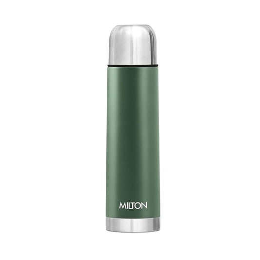Milton Eco-Flip 500 Thermosteel Water Bottle 500ml, 24 Hr Hot and Cold I Leak Proof Lid, ISI Certified I Vacuum Insulated I for Office, Gym, School I Silver