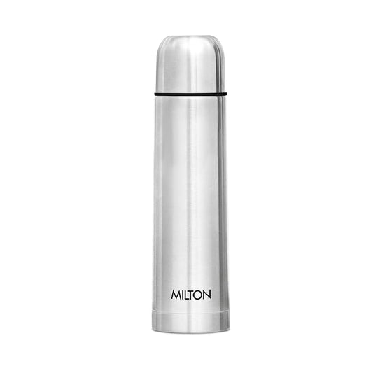 Milton Eco-Flip 500 Thermosteel Water Bottle 500ml, 24 Hr Hot and Cold I Leak Proof Lid, ISI Certified I Vacuum Insulated I for Office, Gym, School I Silver