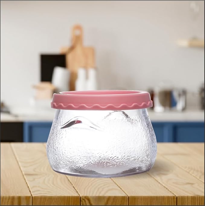 Yera Glass Handi Jar with Plastic Lid - 410ml | Ideal for Pickles | Elegant and Practical Kitchen Storage Solution