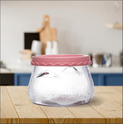 Yera Glass Handi Jar with Plastic Lid - 410ml | Ideal for Pickles | Elegant and Practical Kitchen Storage Solution