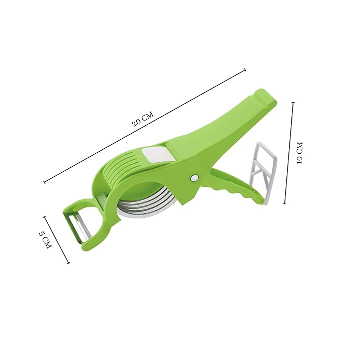 2 in 1 Vegetable and Fruit Multi Cutter, Peeler, Slicer Easy Slicing Sharp Stainless Steel 5 Blade Multifunctional Kitchen Tool (Pack of 1)