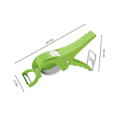 2 in 1 Vegetable and Fruit Multi Cutter, Peeler, Slicer Easy Slicing Sharp Stainless Steel 5 Blade Multifunctional Kitchen Tool (Pack of 1)